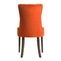 Orange And Weathered Oak Tufted Back Side Chairs Set Of 2 Solid Orange Dining Room Foam Rectangular Side Chair Rubberwood Tufted Back Set Of 2 Velvet