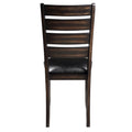 Black And Espresso Ladder Back Side Chairs Set Of 2 Solid Black Brown Dining Room Foam Rectangular Contemporary Side Chair Rubberwood Ladder Back Set Of 2 Wood