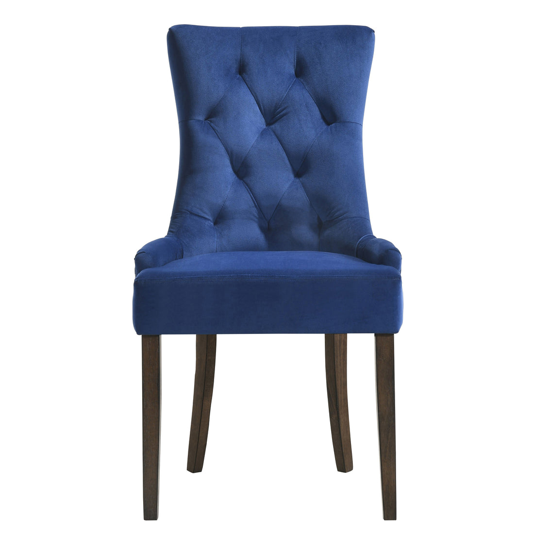 Blue And Weathered Oak Tufted Back Side Chairs Set Of 2 Solid Blue Dining Room Foam Rectangular Side Chair Rubberwood Tufted Back Set Of 2 Velvet
