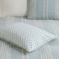 3 Piece Cotton Jacquard Comforter Set Aqua King Cal King King Aqua Cotton
