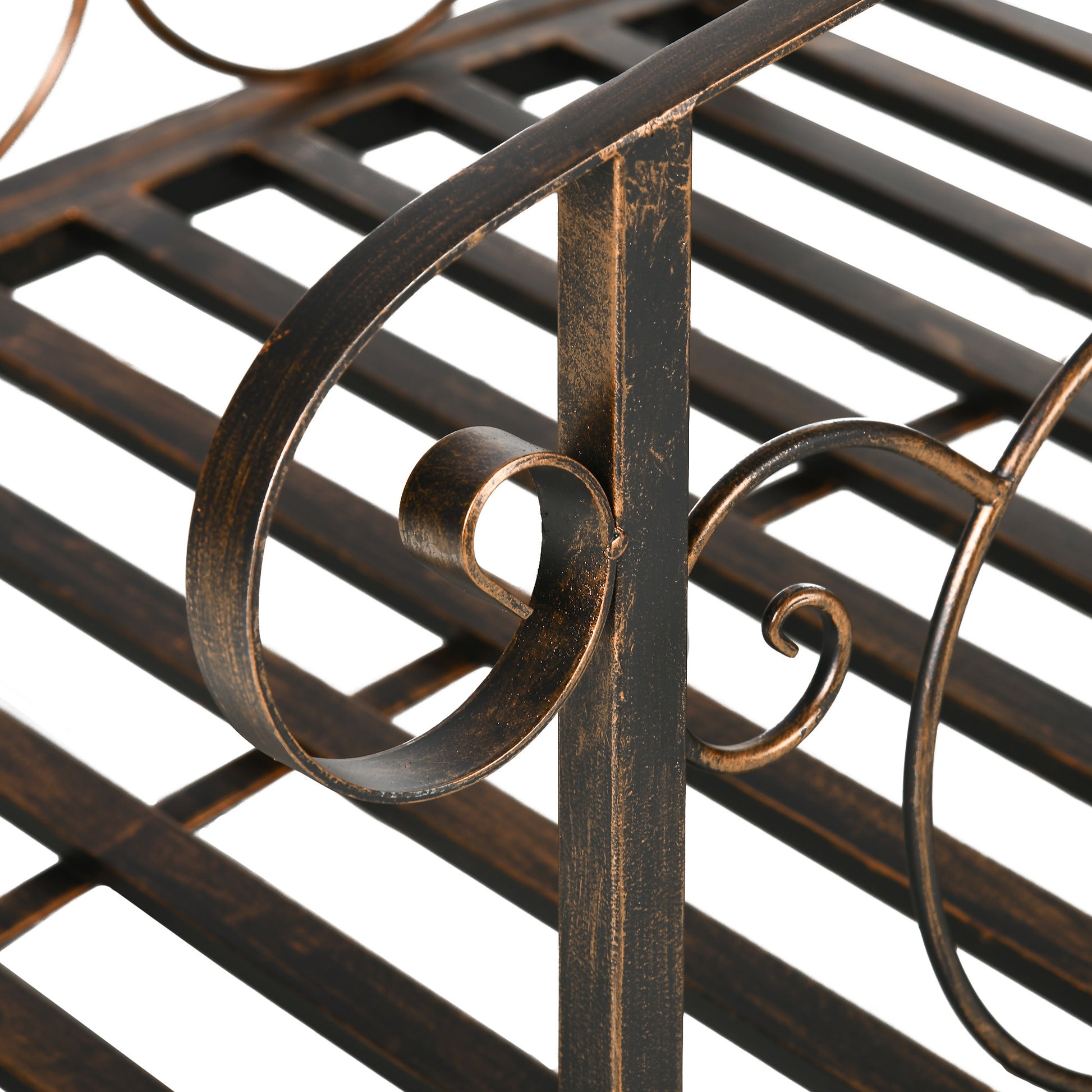 Outsunny 6' Metal Arch Backyard Garden Bridge, Safety Siderails, Arc Footbridge For Backyard Creek, Stream, Pond, Bronze Bronze Steel