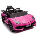 12V Kids Ride On Car W Parents Remote Control,Licensed Lamborghini Aventador Xago,Hydraulic Pressure Door,Slow Start,Early Education,Bluetooth,Adjustable Volume,Mp3,Usb,Led Lights For Kids Aged 2 4. Pink 50 99 Lbs Polypropylene