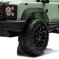 Licensed Land Rover Defender Volta 5008 24V Kids Ride On Car W Parents Control,2Wd,Four Wheel Suspension,Bluetooth,Mp3,Music,Adjustable Volume,Power Display,Led Lights,Speeds 1.86 3.11Mph For Kids 3 7 Green Polypropylene