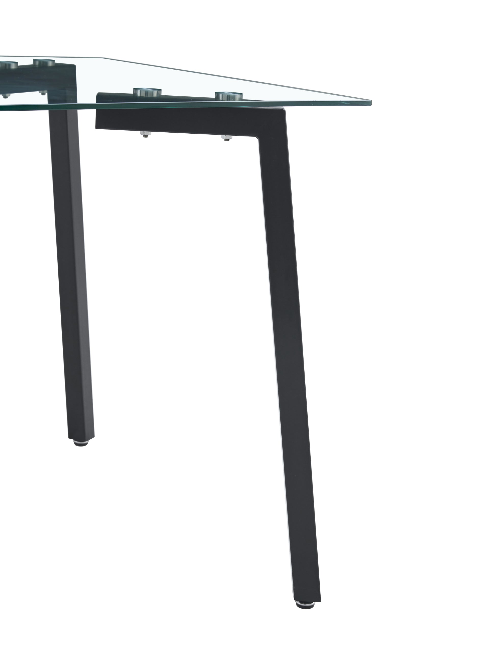 Glass Dining Table Transparent, 130*80* 8Mm Black Seats 4 Glass