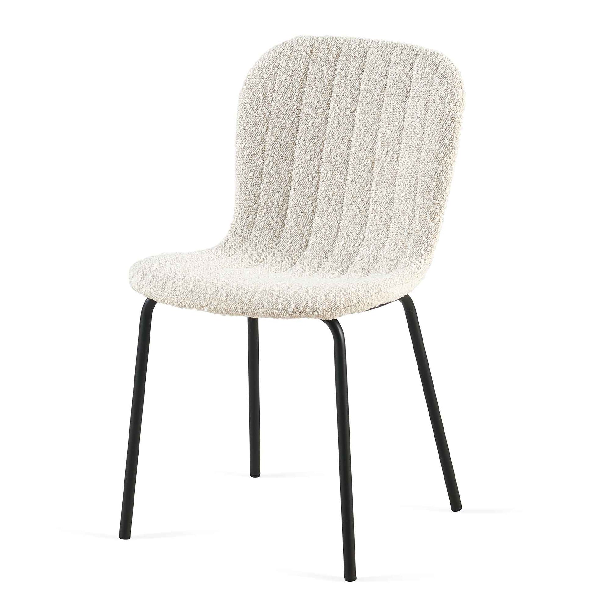 Off White Boucle Dining Chairs Set Of 4,Mid Century Modern Upholstered Pu Leather Chairs,For Kitchen Dining Room Off White Dining Room Foam Dry Clean Modern Dining Chairs Set Of 4 Or More Boucle