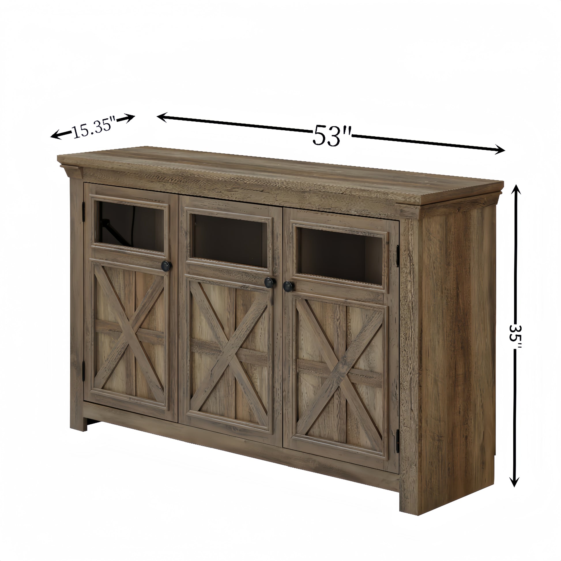 3 Doors Cabinet Large Buffet Sideboard Cabinet, Bar Wine Cabinet For Entryway Living Room Buffet Cabinet Table Coffee Bar Wine Bar Large Storage Space Cabinet For Dining Room Gray Wash Gray Wash Mdf