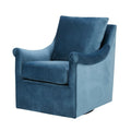 Deanna Swivel Chair Blue Solid Wood