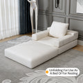 Single Sofa Chair That Converts To A Single Sofa Bed For Living Room, Guest Room, Playroom, White Creamy White Primary Living Space Modern Foam Linen