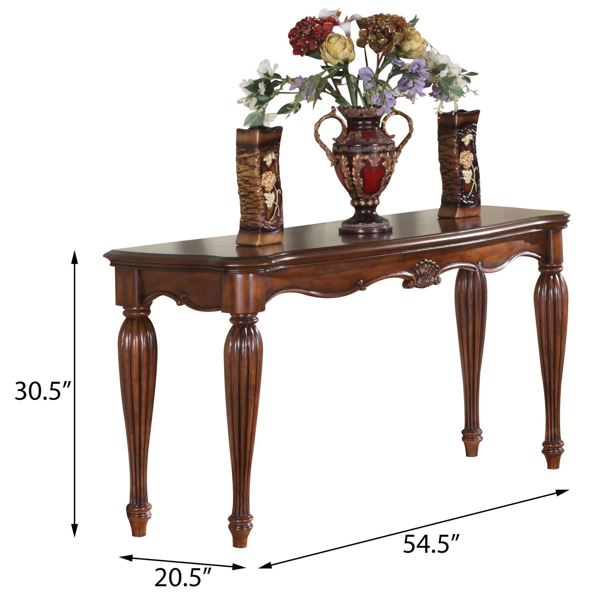 Cherry Sofa Table With Turned Fluted Legs Cherry Primary Living Space Traditional Cherry Rectangular Wood