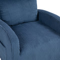 Jiada Upholstered Swivel Glider.Flannel Fabric.Rocking Chair For Nursery In Navy Blue.Modern Style One Left Bag Navy Blue Primary Living Space Foam Corduroy