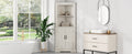 Tall Corner Cabinet With Doors For Living Room, Bathroom,Dining Room Or Kitchen,Color:Wood Grain Beige Beige Mdf