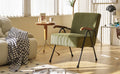 Pattern Colorful Fabric Armchair, Modern Accent Chair High Back, Living Room Chairs With Metal Legs And Soft Padded, Sofa Chairs For Home Office,Bedroom,Dining Room Green Corduroy