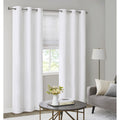 Basketweave Room Darkening Cordless Roman Shade White Polyester