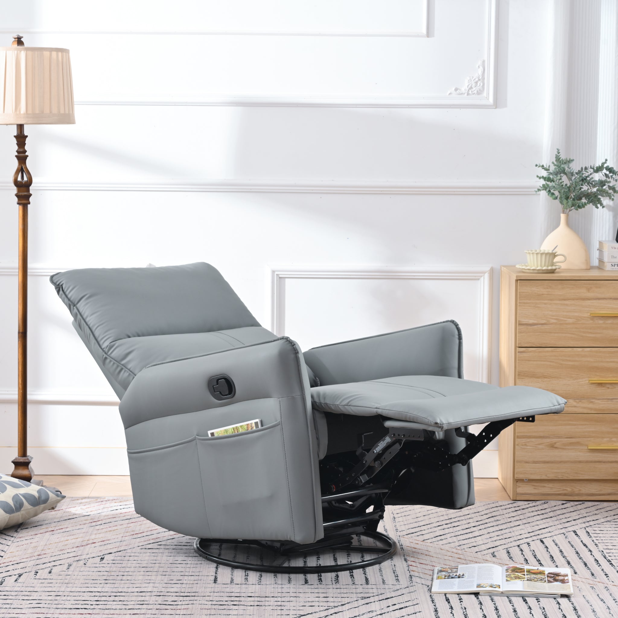 Rocking Recliner Chair,360 Degree Swivel Nursery Rocking Chair,Glider