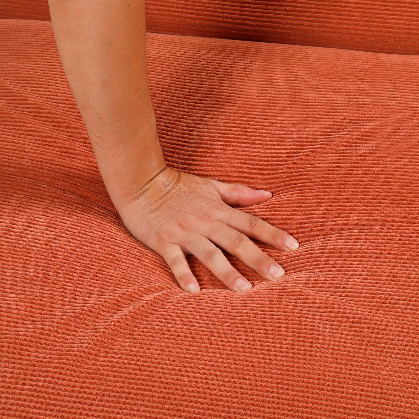 Modern Corduroy Sofa Bed,Couch Chair,Sleeper Bed,Small Lounge Sofa W Reclining Backrest,Furniture For Living Room,Bedroom,4 In 1 Convertible Sleeper Sofa Bed, Red Brown Full Brown Corduroy