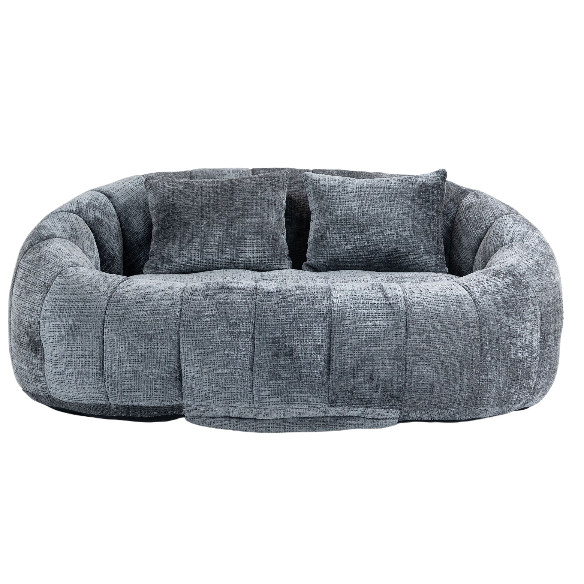 Coolmore Bean Bag Sofa Lazy Sofa Durable Comfort Lounger High Back Bean Bag Chair Couch For Adults And Kids, Indoor & Outdoor, Accent Floor Soft Lounge Chair Gray Chenille Gray Foam Chenille 2 Seat