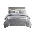 Plush To Sherpa Comforter Set Twin Grey Polyester
