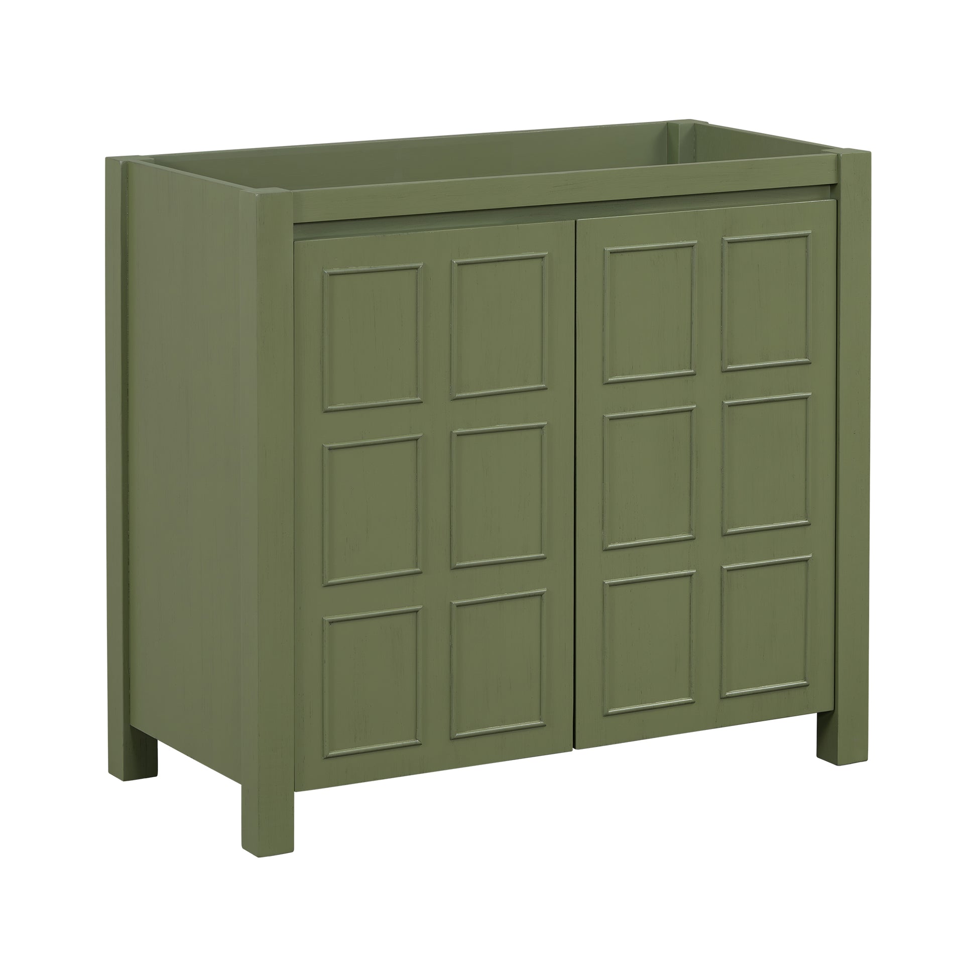 Cabinet Only 36" Bathroom Vanity With Adjustable Shelves Green Bathroom Solid Wood Mdf