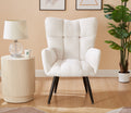 Modern Single Sofa Armchair With High Backrest Comfy Reading Chair For Small Spaces Living Room Bedroom Apartment Color:White White Teddy