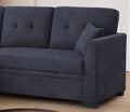 Sectional Sofa Bed, Dark Blue Dark Blue Wood Fabric 4 Seat