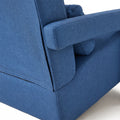 Modern Upholstered Accent Chair, Comfortable Linen Fabric With A Pillow For Living Room,Bedroom. Linen, Navy Blue Navy Blue Primary Living Space Modern Pine Foam Wood Fabric