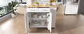 K&K Kitchen Island With Drop Leaf, Kitchen Storage Cart With 3 Tier Pull Out Cabinet Organizer, Internal Storage Rack, Rolling Kitchen Cart On Wheels With Towel Rack, 2 Drawers, For Kitchen, White White Brown Kitchen Classic,Farmhouse,Luxury,Modern