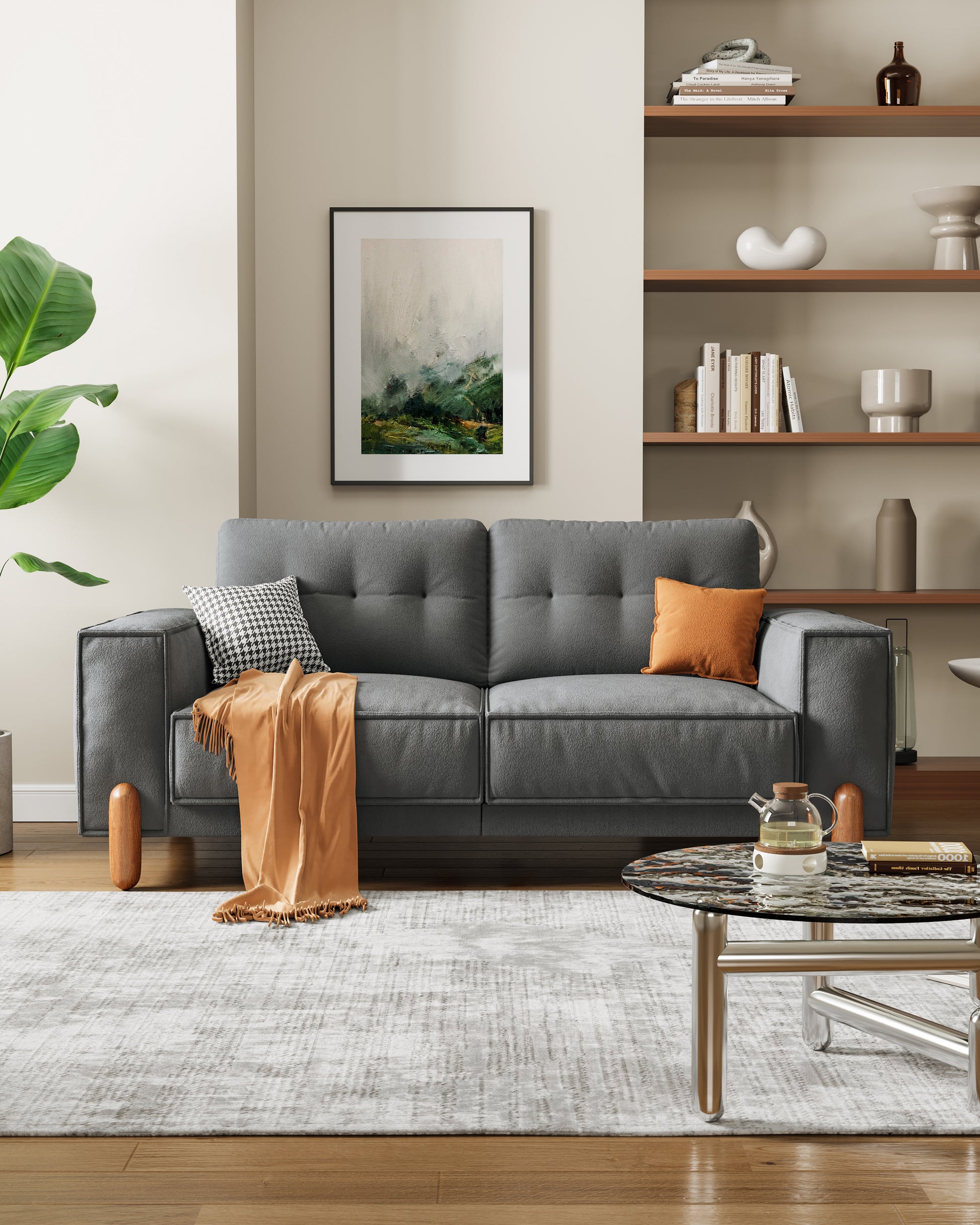 Couches For Living Room,Modern Fabric Upholstered Sofa Tufted Couch Wi