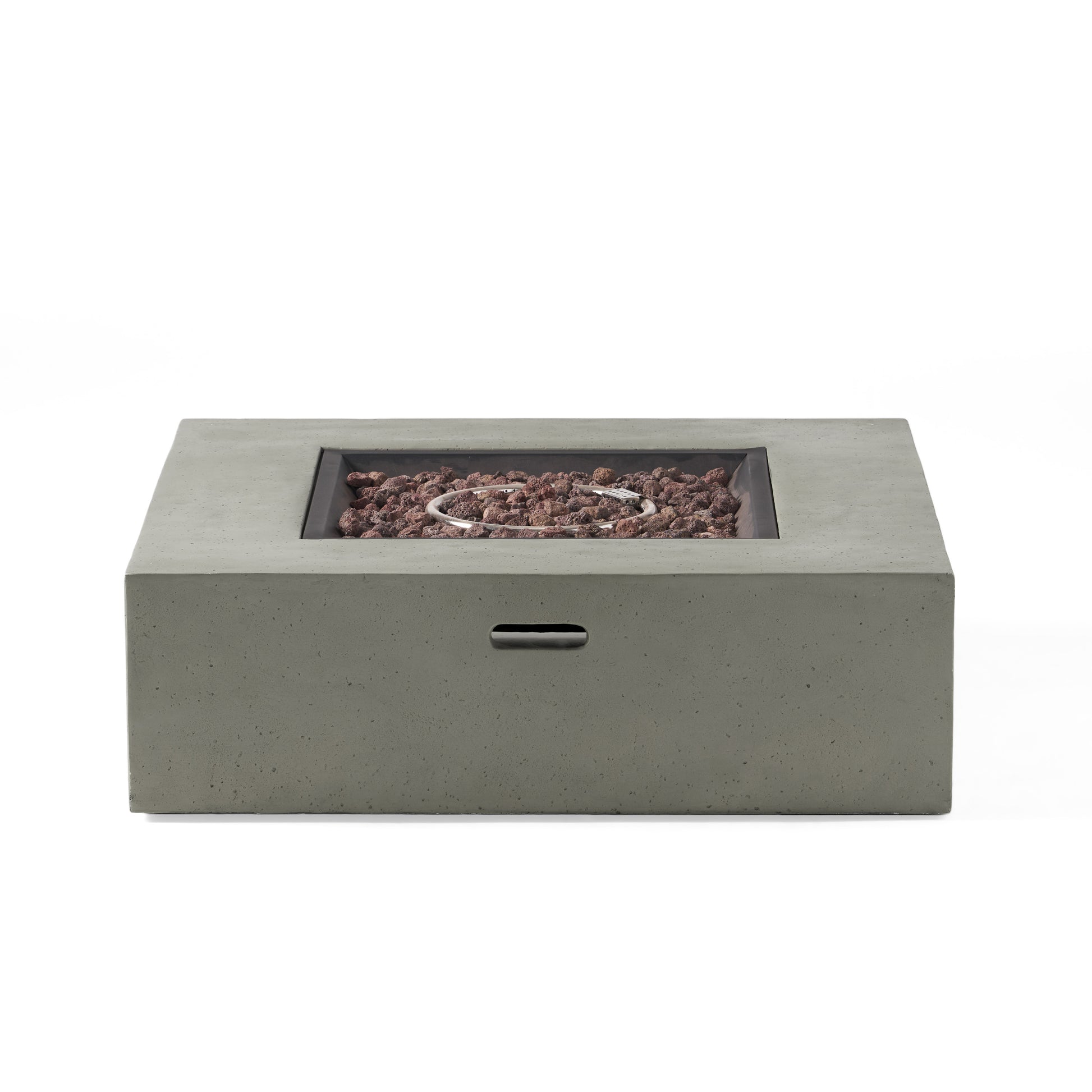 50000 Btu Outdoor Square Mgo Propane Fire Pit Table With Tank Holder Light Gray Light Gray Magnesium Oxide