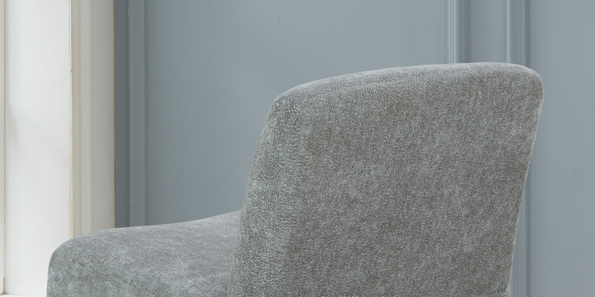 Comfy Accent Chair, Upholstered Slipper Chair, Armless Chair With Wood Legs And Soft Fabric For Living Room, Bedroom, Grey Gray Foam Wood Fabric