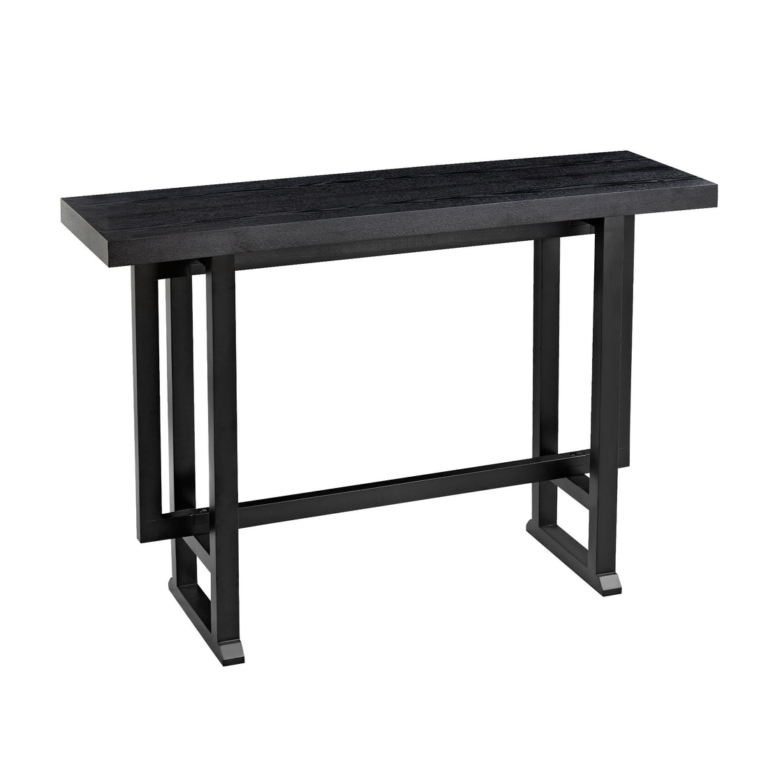 Bar Table, Extra Long Entryway Table For Entryway, Hallway, Living Room, Foyer, Corridor, Rectangular Wood High Top Kitchen Dining Table, Black Matt Black Solid Wood Mdf