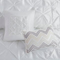 7 Piece Tufted Comforter Set White King King White Polyester