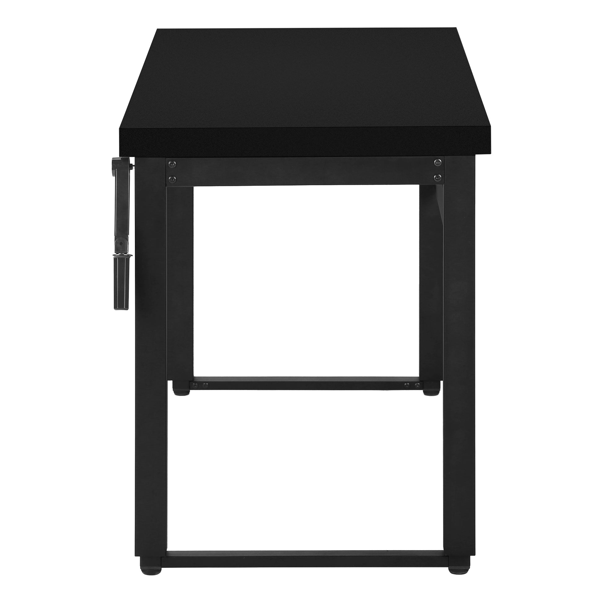 Computer Desk, Home Office, Standing, Adjustable, 48"L, Work, Laptop, Black Laminate, Black Metal, Contemporary, Modern Black Particle Board