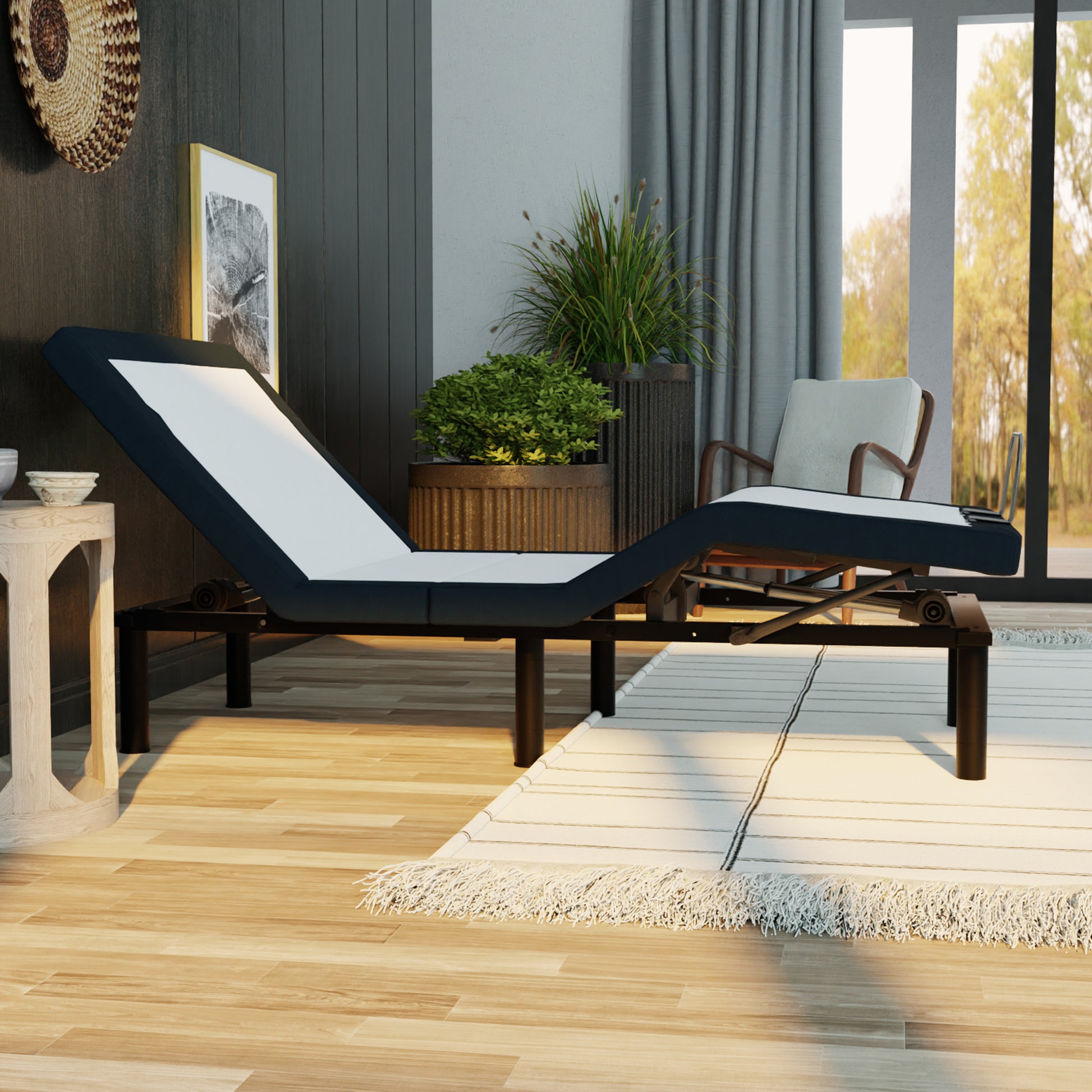 Model 3 Adjustable Base Twin Long: Zero Clearance Twin Xl Grey Metal