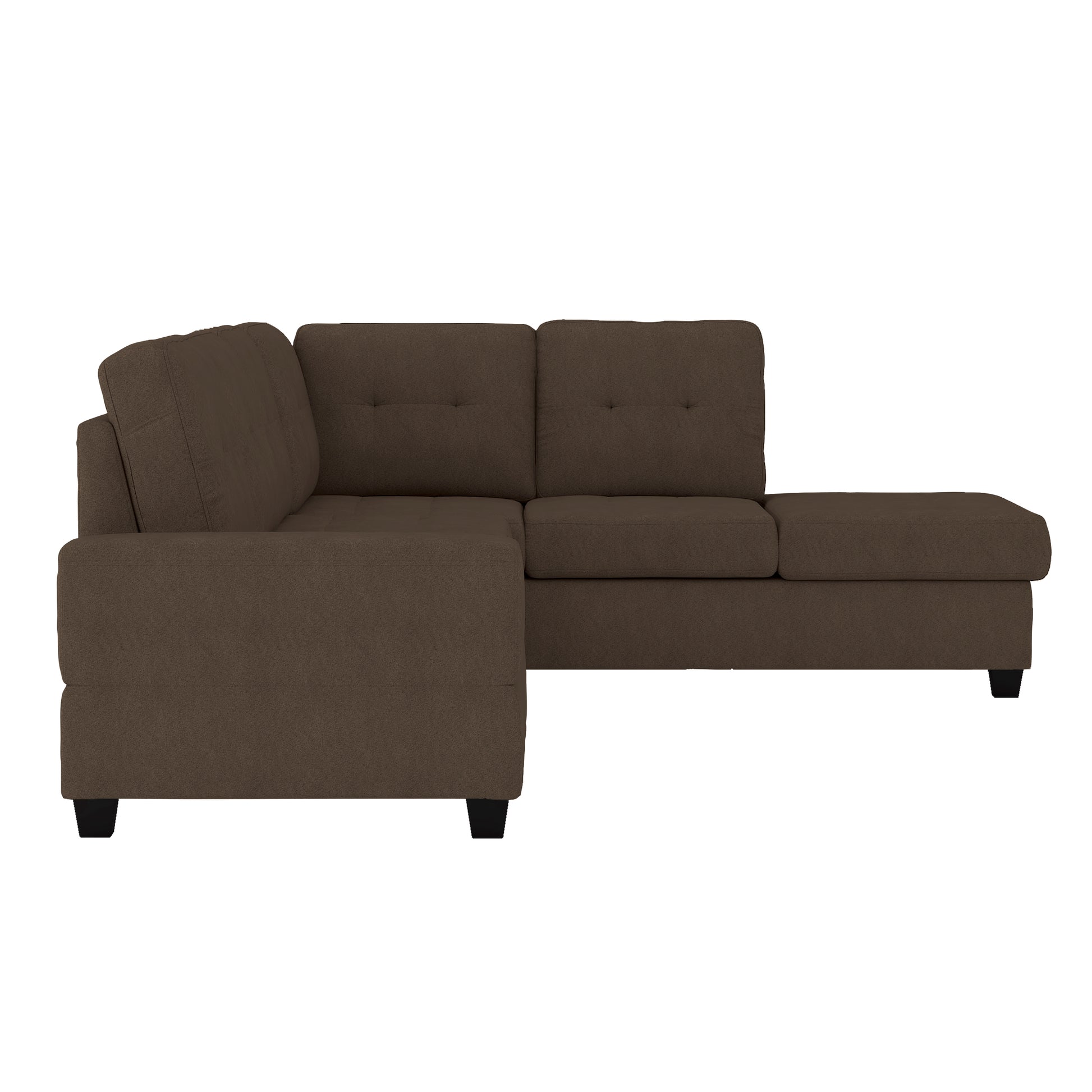 Modern Living Room 3 Piece Sectional Reversible Sofa Chaise Storage Ottoman Tufted Detail Brown Microfiber Upholstered Drop Down Cup Holder Solid Wood Frame Furniture Chocolate Microfiber Wood Primary Living Space Modern L Shaped Solid Wood 4 Seat