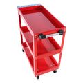 Tool Cart On Wheels, 3 Tier Rolling Mechanic Tool Cart, Heavy Duty Steel Utility Cart W Lockable Wheels, 450 Lbs Capacity Industrial Service Cart For Garage, Warehouse, Workshop Bright Red Red Abs Steel Q235