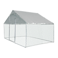 Xpt033 Outdoor Chicken Coop Metal Big Space 10*6*6Ft Silver Grey Metal