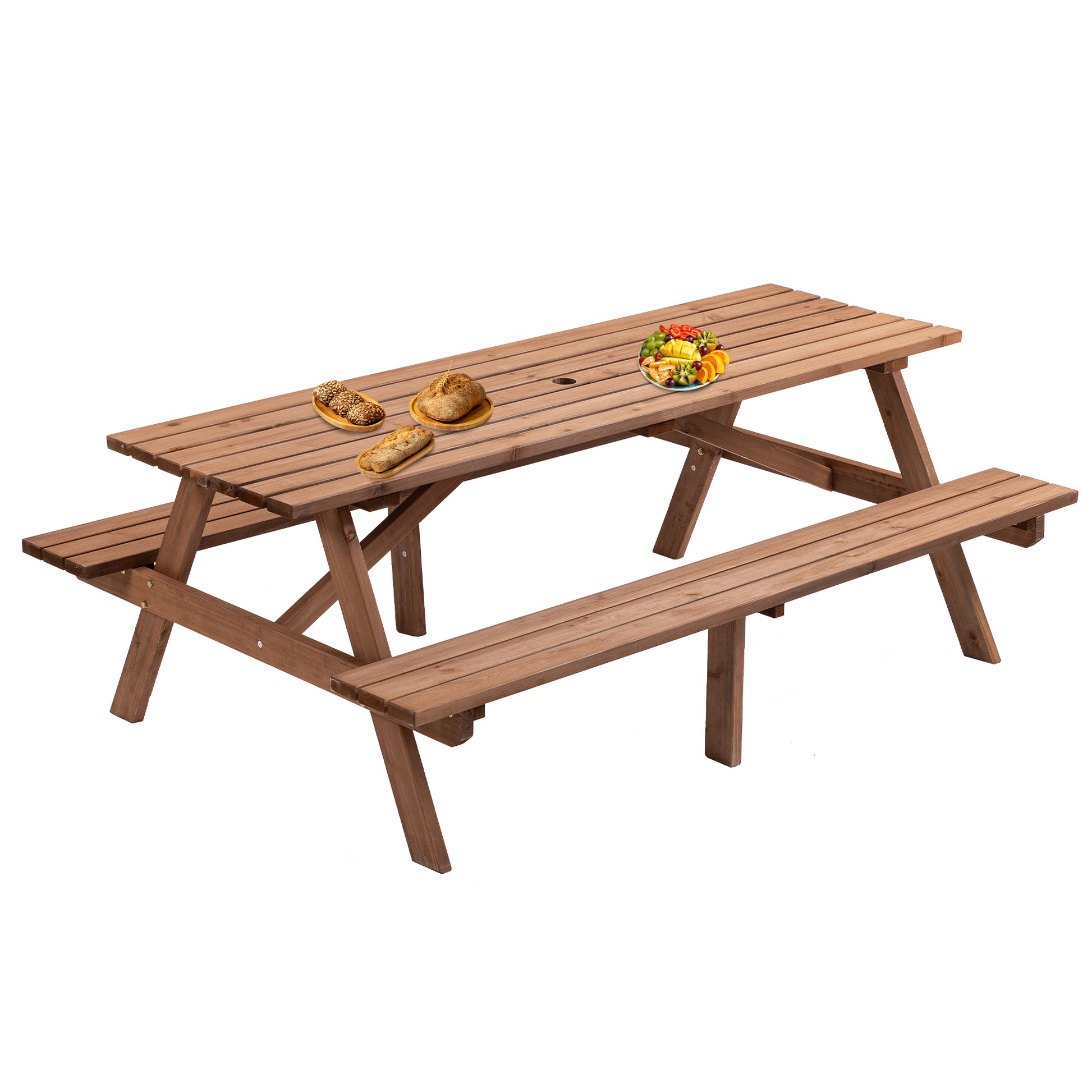 Picnic Table Ikea Table With Benches Person Brown Wooden Picnic