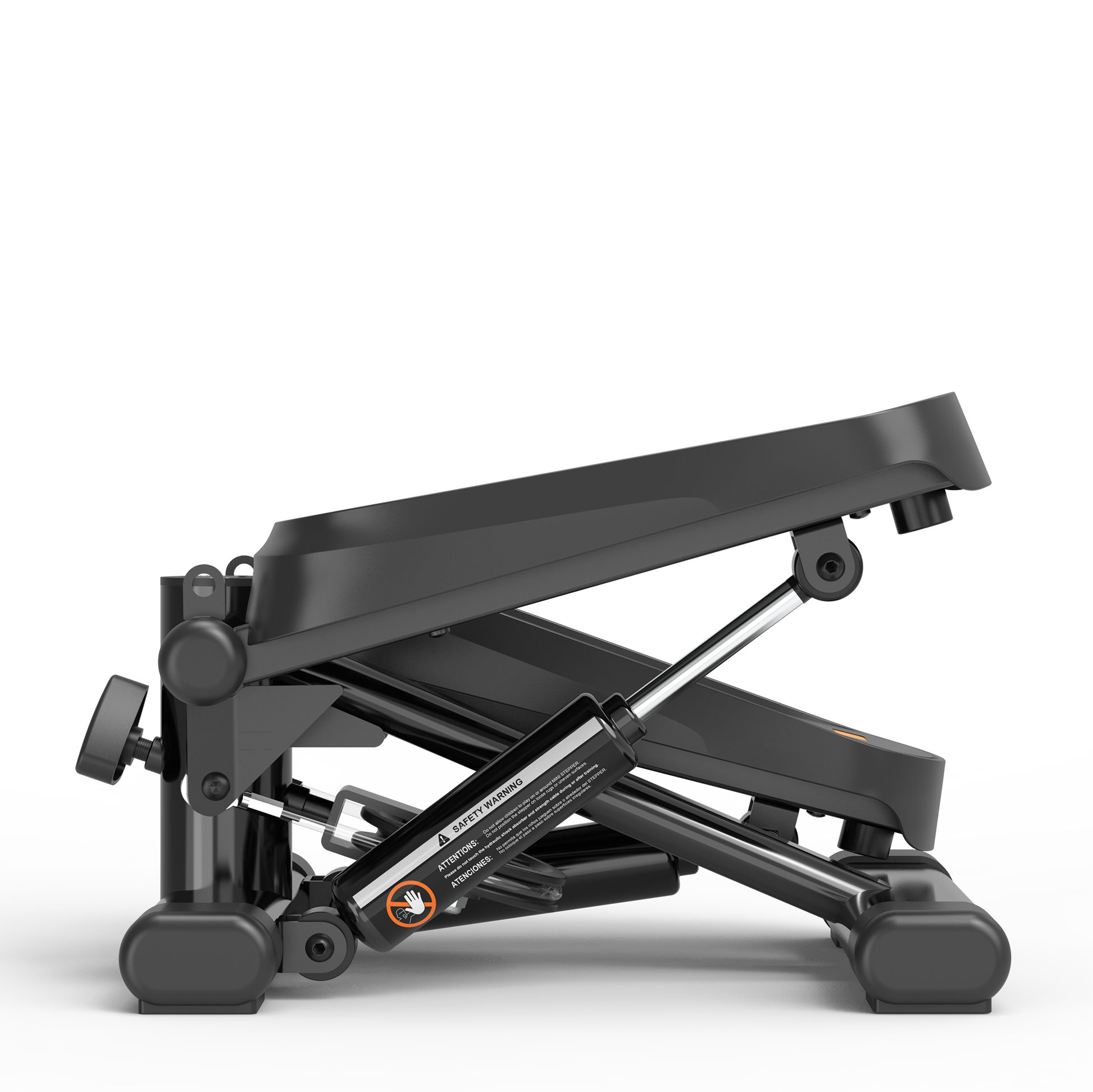 Home Office Exercise 330Lbs Capacity Mini Stepper With Resistance Bands And Lcd Monitor Black Steel