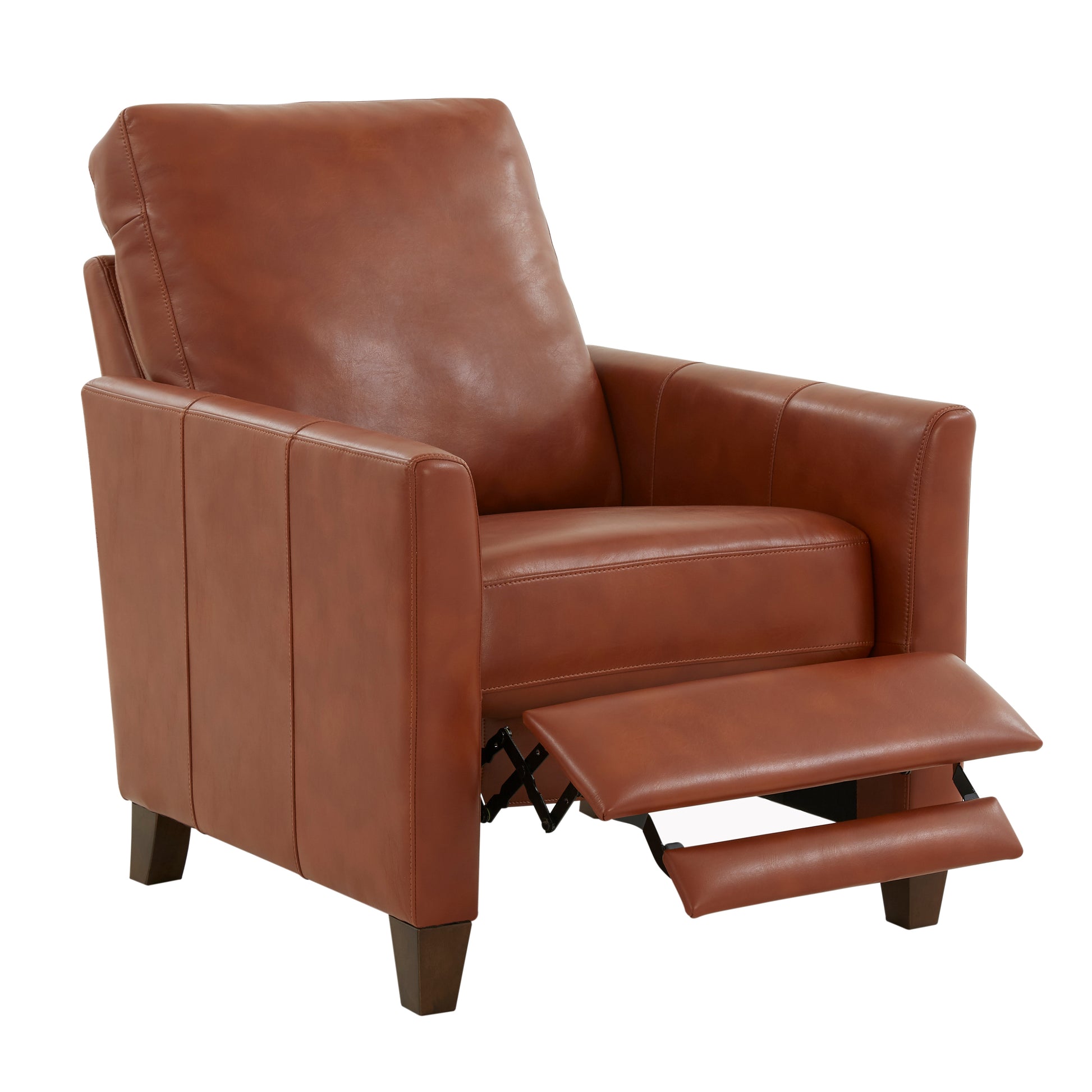 Pablo Caramel Faux Leather Modern Recliner Caramel Foam Faux Leather