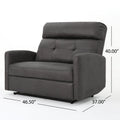 Recliner Chair Double Seats Slate Microfiber