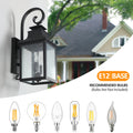 Large Outdoor Wall Lamps With Glass Supports Multiple Types Of Light Bulbs 1 Pack Black Modern Glass Aluminium