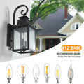 Large Outdoor Wall Lamps With Glass Supports Multiple Types Of Light Bulbs 2Pack Black Traditional Acrylic