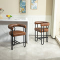 Coolmore Bar Stools Set Of 1, Modern Bar Stool With Back, Black Metal Frames, Upholstered Bar Stools For Kitchen Island, Pub, Club Light Brown Pu Light Brown Primary Living Space Foam Pu