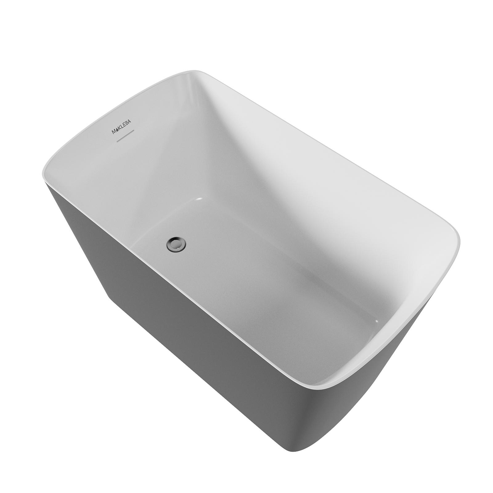 47" 100% Acrylic Freestanding Bathtub,Contemporary Soaking Tub,Matte Gray Bathtub Gray Acrylic