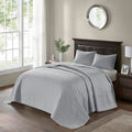 Reversible Bedspread Set Grey Queen Grey Cotton