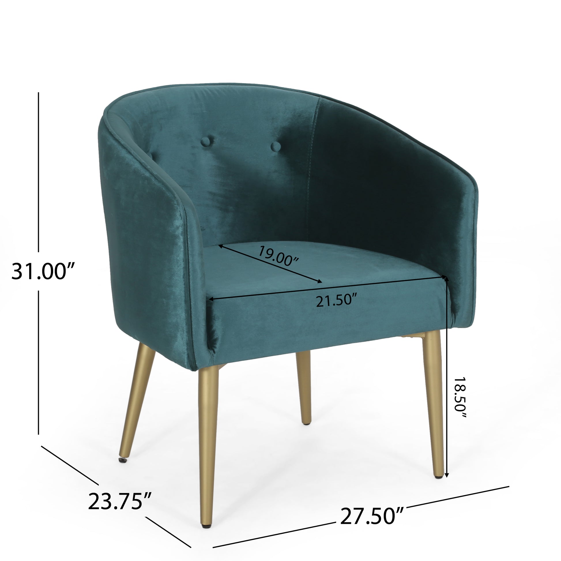 Dining Arm Chair Teal Velvet