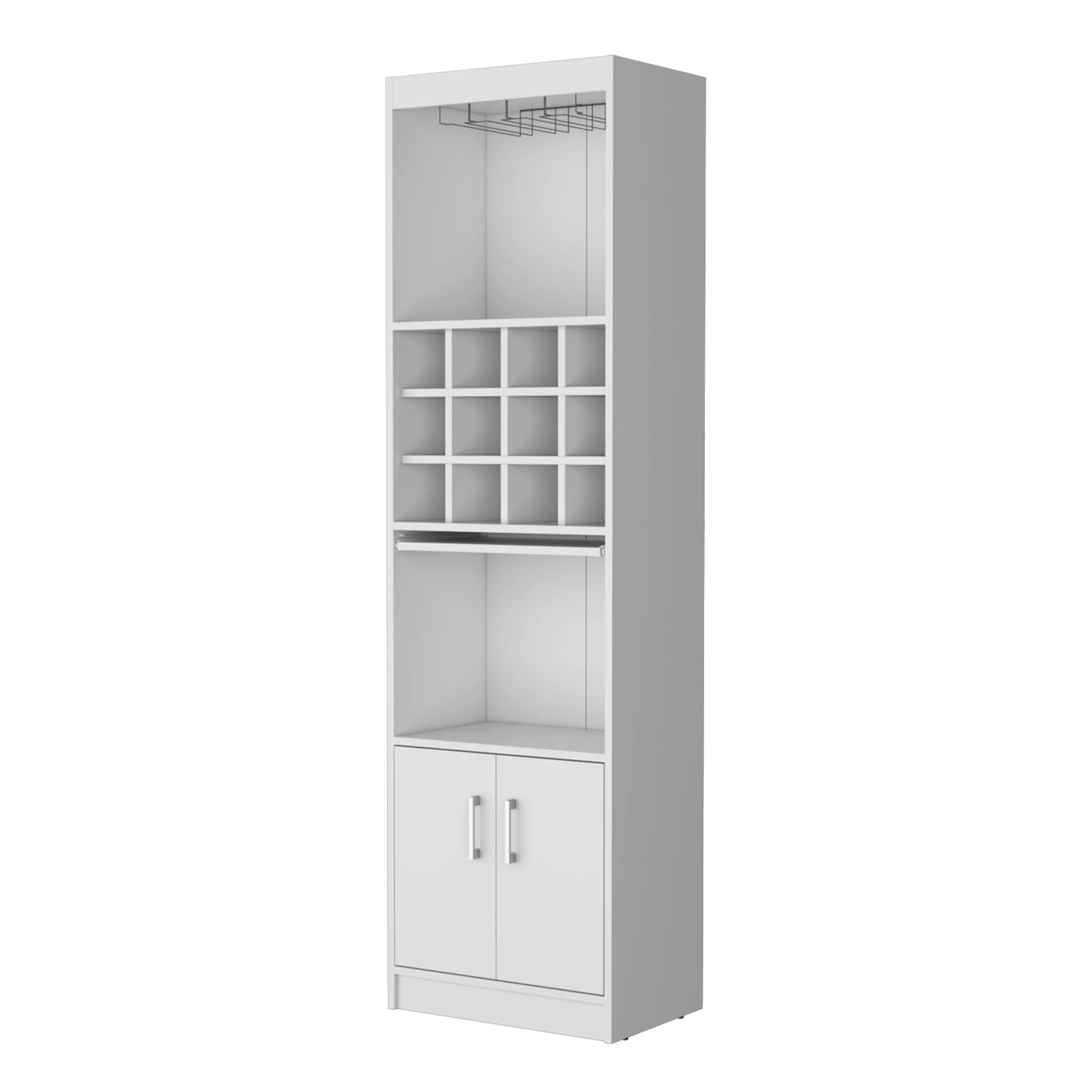 White Bar Cabinet With Wine Storage Standard White Shelves Included Wood