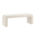 Boucle Waterfall Bench Cream Wood Fabric