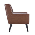 Modern Soft Leather Material Ergonomics Accent Chair Living Room Chair Bedroom Chair Home Chair With Black Legs For Indoor Home Brown Pu Brown Foam Upholstered