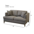 Aspen Grey Linen Loveseat Grey Wood Linen